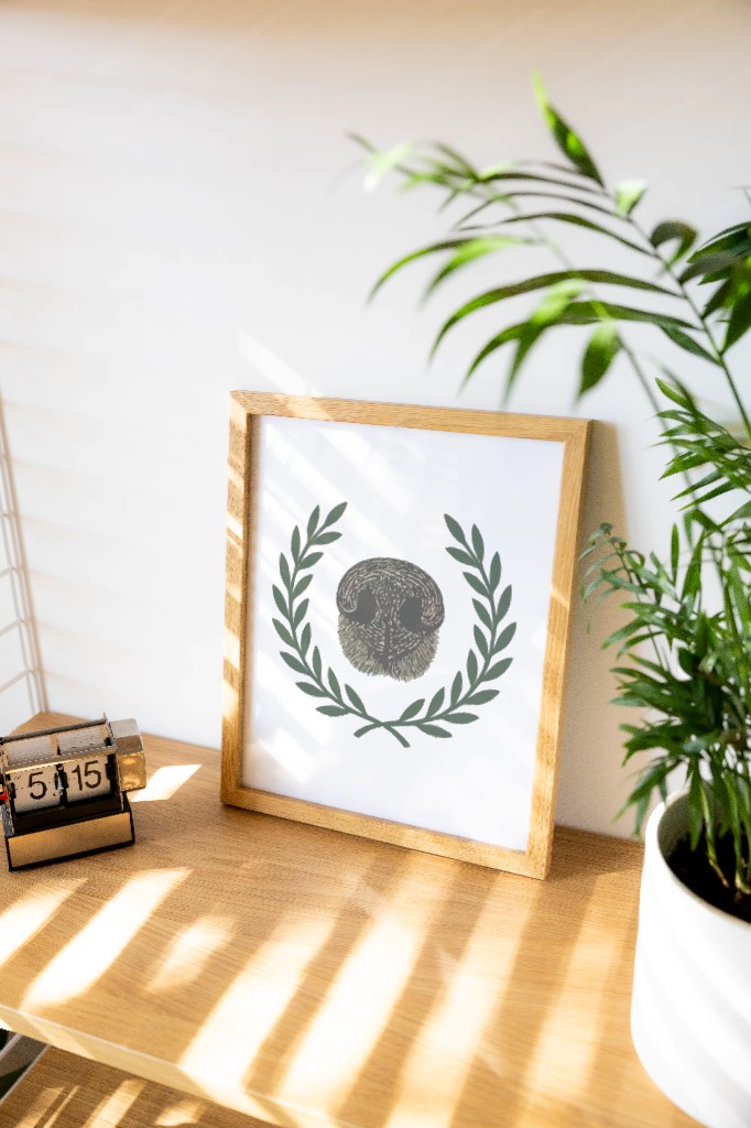 Nose for Success embroidered morale patch with gold laurel wreath and dog nose on tactical gear